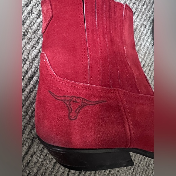 Joe Sanchez Red Suede Ankle cowboy Boots 37 - Picture 7 of 7